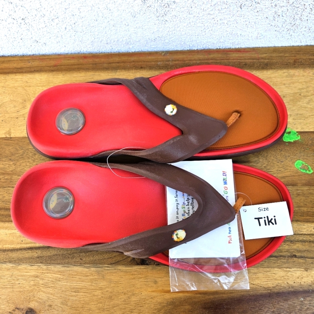 Hawaiian Jellys Ultra Comfort Kona Coffe Men Flip Flop Sandal Size 12 - Picture 7 of 15